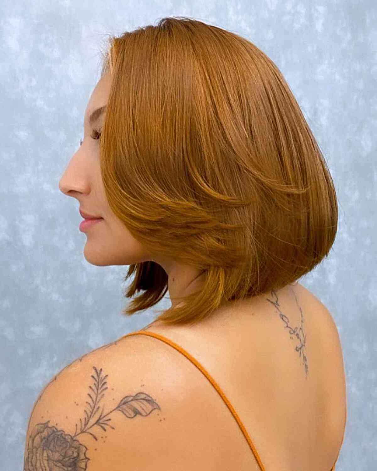 Copper Flipped-End Hair