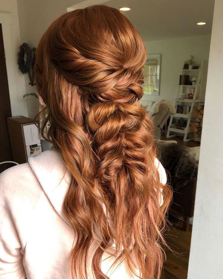Copper Hair Color Ideas with Messy Side Braid