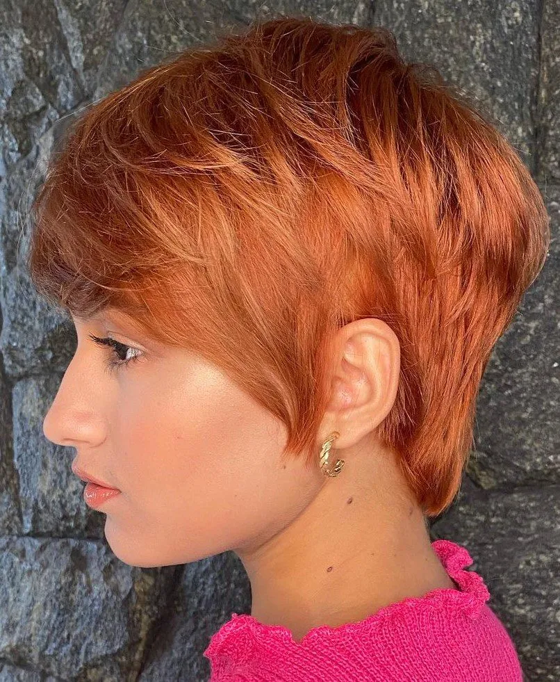 Copper Peach Hair Dye Ideas For Pixie Cut