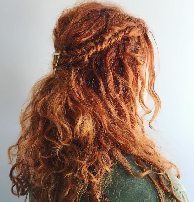 Copper Peach Hair Fashion With Dutch Braids
