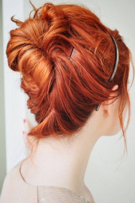 Copper Peach Hairstyling Ideas with Messy Buns