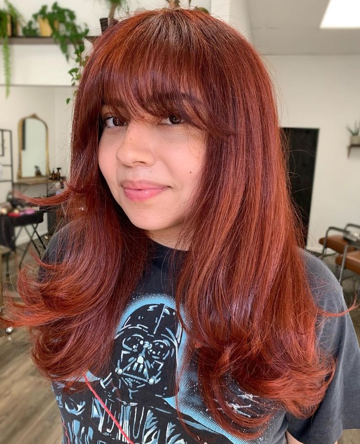 Ideas For Copper Peach Hair Colors On Straight Sleek Hair