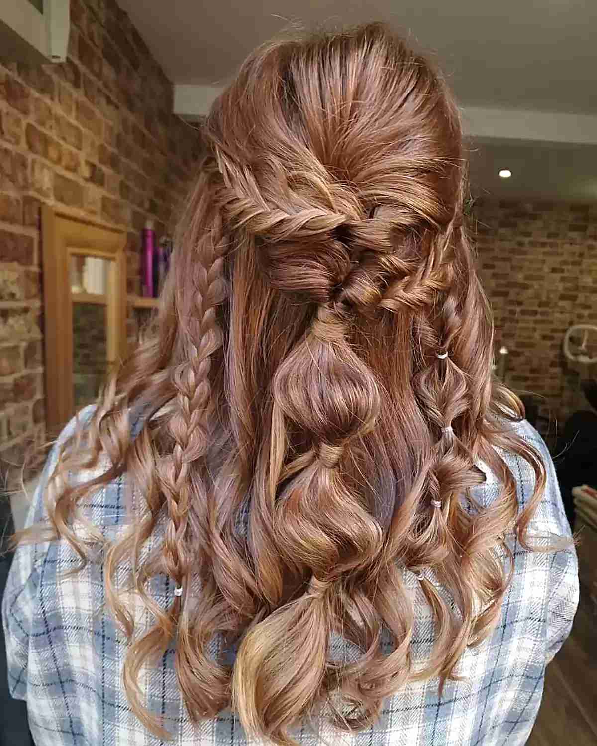 Loose Boho Waves Hair Ideas with Copper Peach Hair Color