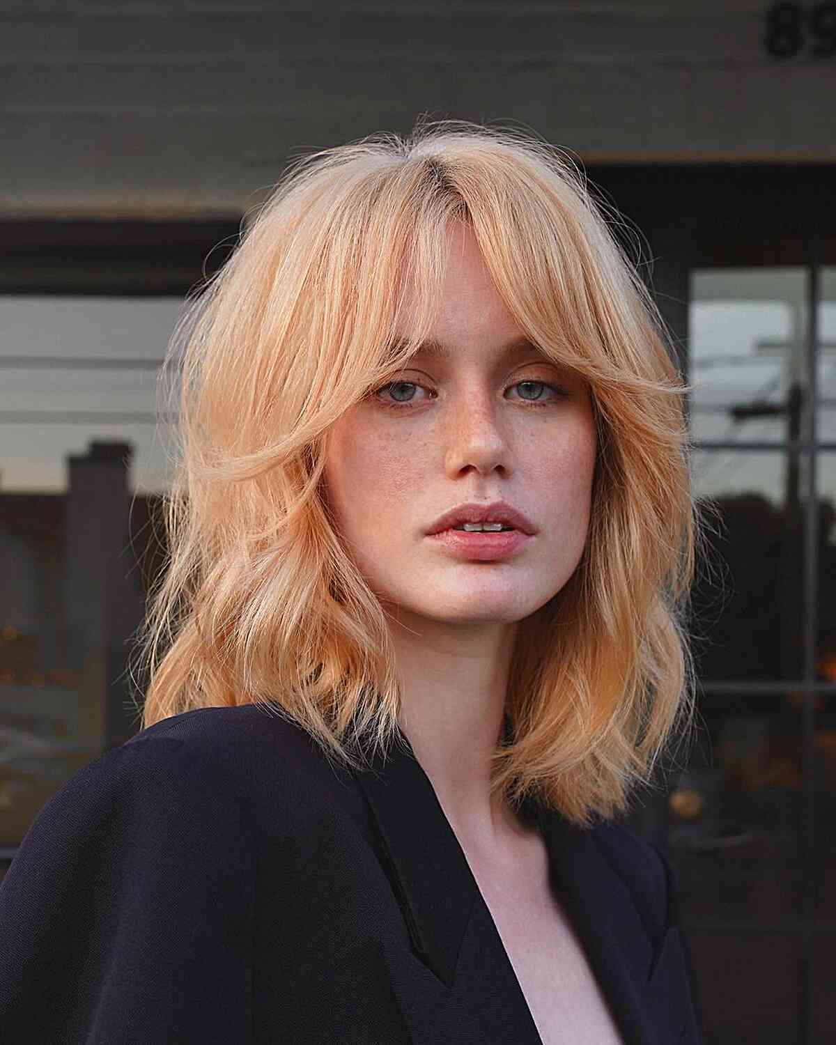 The Most Stylish Copper Peach Colors for Curtain Bangs